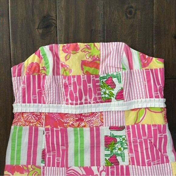 Lilly Pulitzer Bowen Patchwork Strapless Dress 6 - Picture 3 of 6